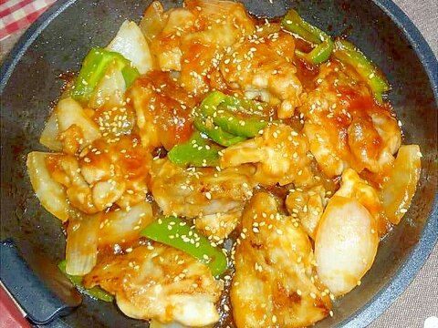 鶏肉と野菜の甘辛ダレ炒め